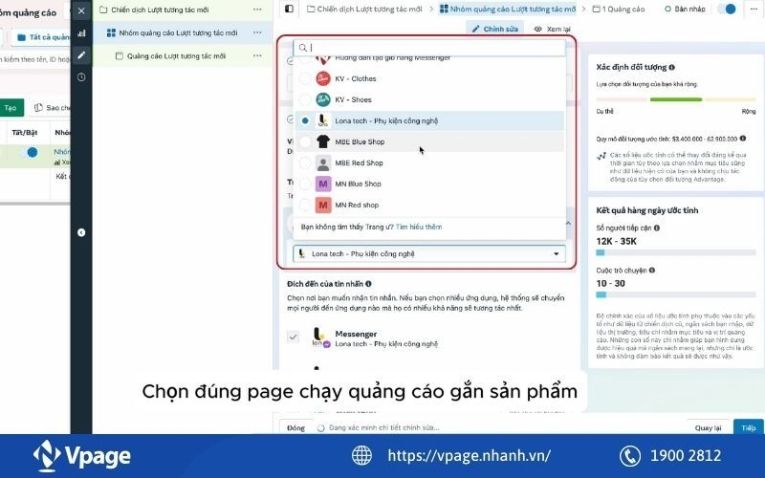 Bước 3: Chọn vị trí chuyển đổi là Ứng dụng nhắn tin → Messenger